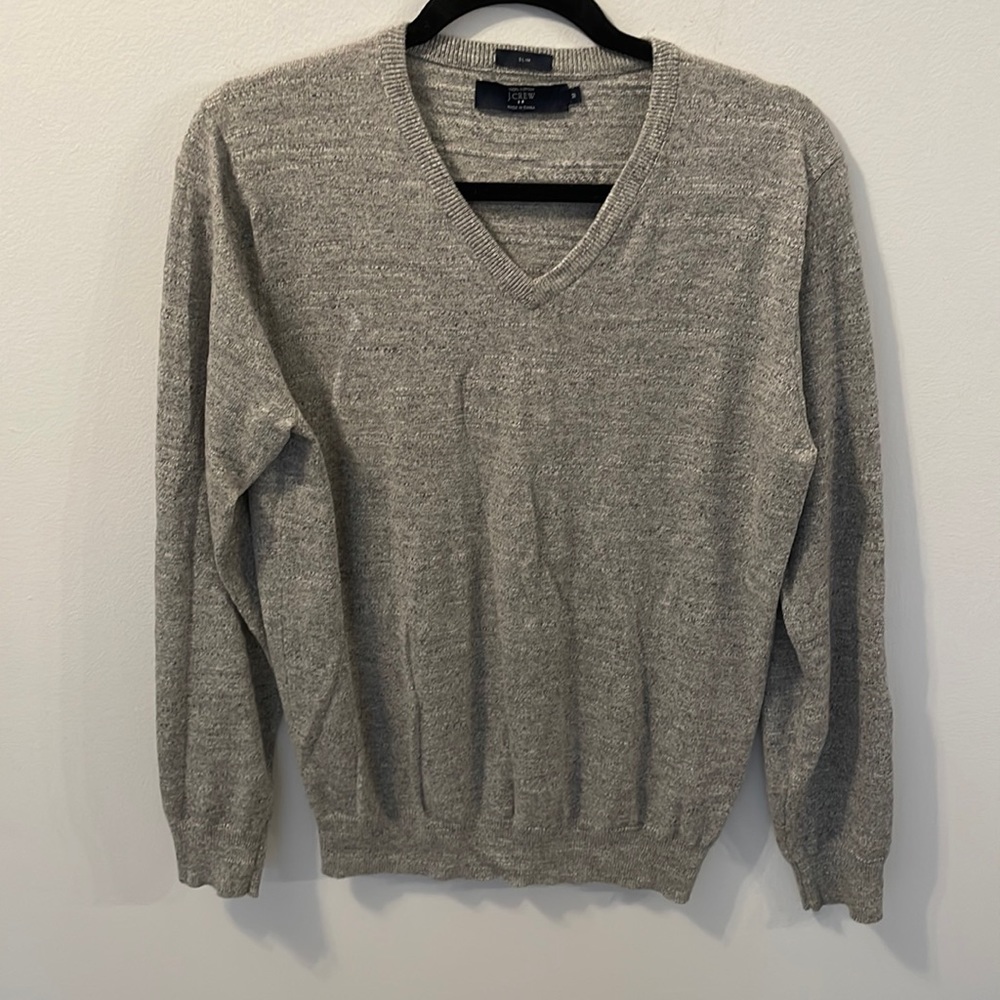 Cotton J Crew Slim Fit V Neck Sweater EUC